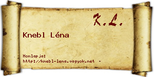Knebl Léna névjegykártya